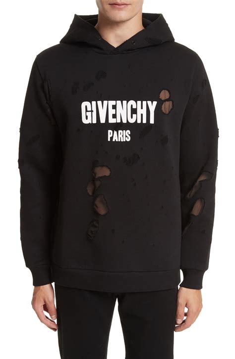 givenchy paris hoodie blue|Givenchy hoodie distressed.